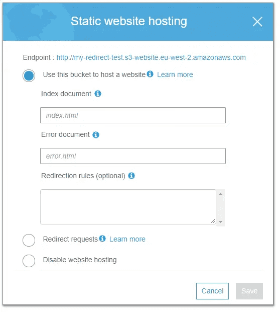 Host static site