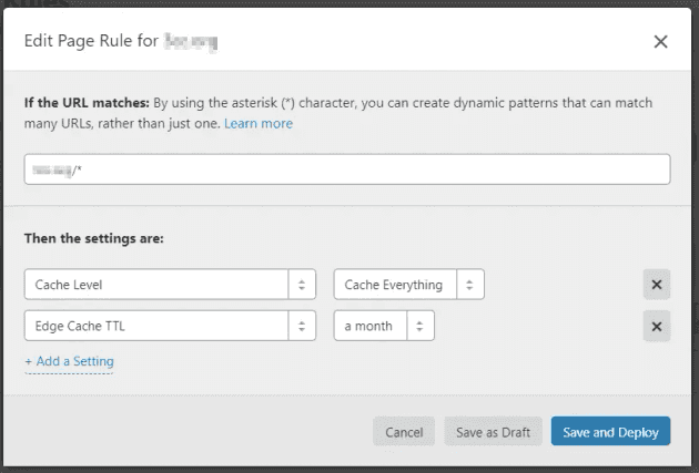 Cloudflare Page Rule